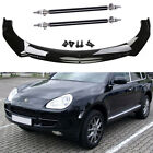 Front Bumper Chin Lip Splitter Spoiler Body Kit + Strut Rods For Porsche Cayenne (For: 2013 Porsche Cayenne GTS)