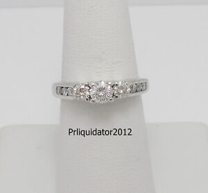 1CT Round Diamond Solitaire Engagement Wedding Bridal Ring 14K White Gold Band