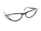 Bausch & Lomb B&L Vintage Black Silver Cat Eye Eyeglasses Frames 46-18 140 Women