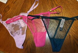 Lot Of 3 Victoria's Secret Mesh G-String Panties~Brand New With Tags~XL