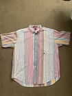 Vintage Tommy Hilfiger Striped Button Down Short Sleeve Shirt Mens XL