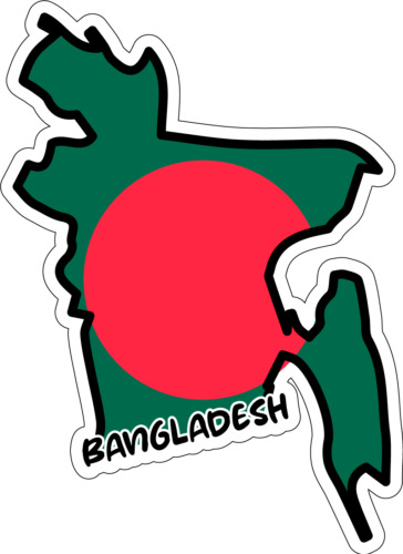 Bangladesh Map Flag Sticker Decal