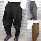 US STOCK Mens Chino Harem Loose Pants High Waist Hippie Baggy Wide Leg Trousers