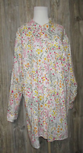 Old Navy Womens Plus Size 4x Floral The Classic Shirt Button Down Long Sleeve