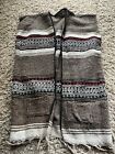 Vtg Indian Blanket Aztec Striped Southwest Mexican Serape Pancho Vest Men’s XL