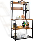 63 in Large Bakers Rack with Storage Shelves,5-Tiers Kitchen Microwave Stand,Fre