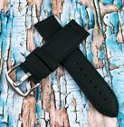Hadley Roma 24 mm Black Wide ,Stitched Genuine Leather Watch Band / Strap MS905