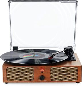 Vinyl Record 3 Speed Player Wireless Bluetooth Turntable with Built-in Speakers