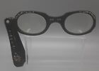 Vintage Folding Eye Glasses Lorgnette Magnifying Readers Black & Rhinestones 50s