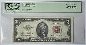 Fr. 1512 1953C Red Seal  $2 Legal Tender Note PCGS Currency 67PPQ Suburb Gem New