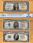 $1, $5, $10 WWII North Africa yellow seal emergency issue of Silver Certificates