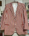 Vintage Red/White Circus Stripe Vaudeville Jacket By Pierre Of Phila. Uni/Cos