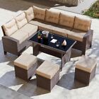 New Listing7 Piece Outdoor Patio Furniture Set All-Weather Wicker Rattan Sofa Set