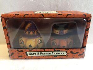 Johanna Parker Halloween Smiling Jack O'Lantern Salt and Pepper Shaker Set New