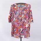 Fig and Flower Women's Boho Colorful Paisley & Stripe Pattern Tunic Top Size XL