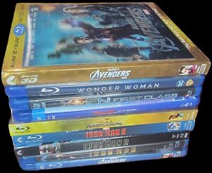 Marvel  Movies(8) Blu-Ray Bundle Lot, (1) 3D  All Pre-Owned ,CD LIKE NEW
