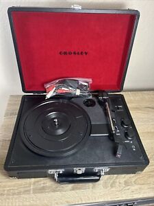 Tested Crosley CR8005D-BK Portable Turntable 3 Spd Bluetooth Vinyl Record Player