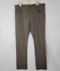 ADRIANO GOLDSCHMIED Mens 36x34 *Fits 38* Pants BROWN Sueded Stretch Sateen *READ