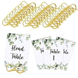 26 Pieces Wedding Table Numbers with 26 Gold Table Number Holders Greenery