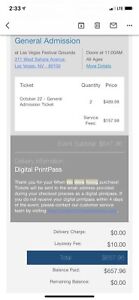 When We Were Young Tickets (2) GA October 22nd LAS VEGAS