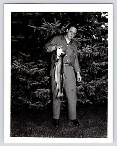 New Listingc1950s Fishing~Large Salmon Catch~Young Fisherman~Original VTG B&W Photograph