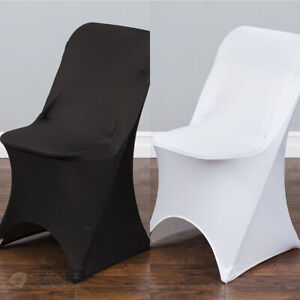 Spandex Black White or Ivory Folding Arched Chair Covers Wedding Reception