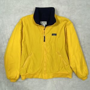 LL Bean Warm Up Ski Snow Jacket Mens Size XL Yellow Full Zip Made in USA