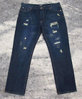 Brooklyn Xpress Men's Jeans 40x34 Blue Distressed Straight Leg Denim Streetwear