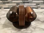 Revere Co. Brass & Walnut Art Deco 1930's Early MCM Bookend by Fred D. Farr.