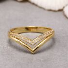 Real 14K Solid Gold V Ring, Chevron Ring, Curved Ring
