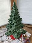 Ceramic Lighted 16” Green Christmas Tree From A Vintage Kimple Mold