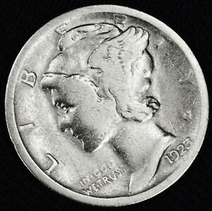 1923-s Mercury Dime.  Well circulated (Inventory A)