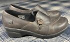 Keen Mora Button Slip On Shoes Womens Size 9 Brown  Leather Casual Wedge 1014106