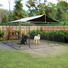 Outdoor Dog Kennel Run House Large Metal Heavy Duty Dog Cage Galvanized Playpen