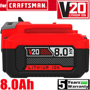 For Craftsman 8.0Ah 20 Volt 20V Max V20 Li-Ion Battery CMCB206 CMCB204 CMCB202