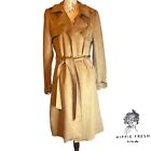 T Tahari Women’s Tan Faux Suede Lightweight Trench Coat NWTags M