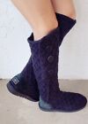 UGG Australia Lattice Cardy Black Knit Tall Sweater Boots Womens Size US 10