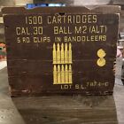 Wooden WWII 30 Cal Ammunition Crate