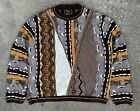 Vintage Coogi Style Sweater 3D Knit Steven Land Multicolor USA Made Mens XL