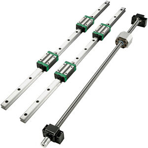 2X Linear Rail HGR20-200-2000mm 4X Blocks Ballscrew RM1605 BF12/BK12 CNC Set