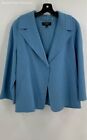 Talbots Womens Blue Wool Long Sleeve Notch Lapel Button Front Blazer Jacket 18