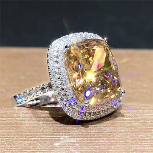 Gorgeous Cubic Zircon 925 Silver Filled Rings Women Wedding Jewelry Sz 6-10