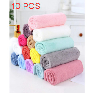 10pcs Bamboo Fiber Kitchen Dish Clothes Kitchen Towel Dishcloths Washing Towel
