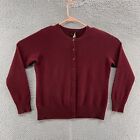Charter Club Cardigan Sweater Women Medium Red Cashmere Button Preppy Casual