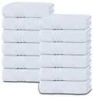 Hand Towels Cotton  - Soft & Lightweight - 16x27 Inch - 12 Pack - White Wealuxe