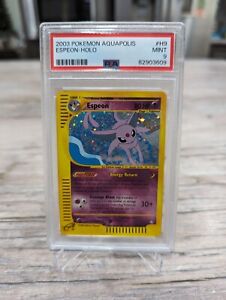 PSA 9 MINT Espeon Aquapolis Holo Rare Pokemon Card H9/H32 E Reader Series