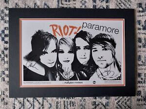 PARAMORE Riot! Signed Autographed Tour poster all 4 band members Hayley Williams