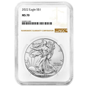 2022 $1 American Silver Eagle NGC MS70 Brown Label