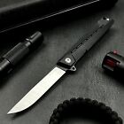 VORTEK TANGO Black G10 Ball Bearing D2 Flipper Blade Folding EDC Pocket Knife