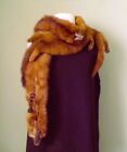 RED FOX Scarf Stole 4 Full Body Pelts brown mid century 1950s Head & Tail
